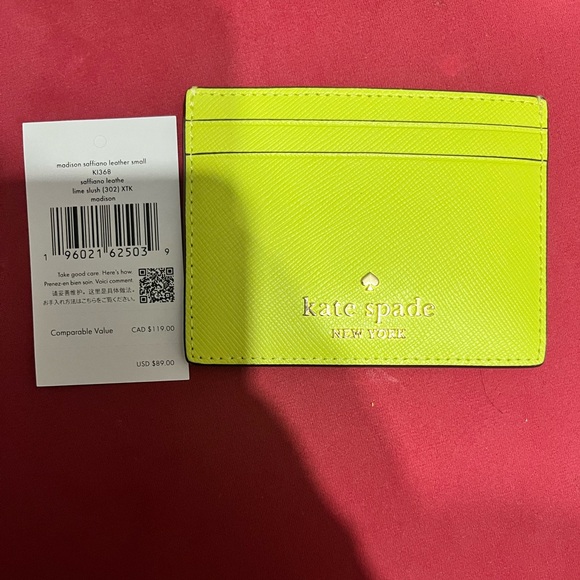 kate spade Handbags - Kate Spade Lime Green Card Holder